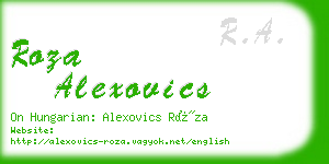 roza alexovics business card